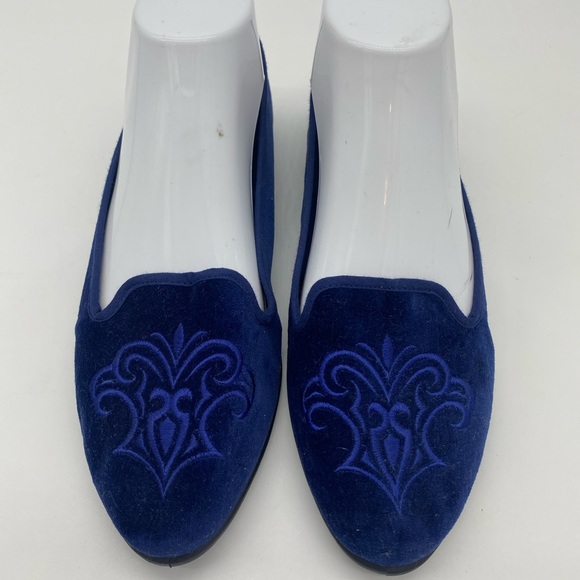 Sunset Blue Crushed Velvet Flats - Picture 5 of 10